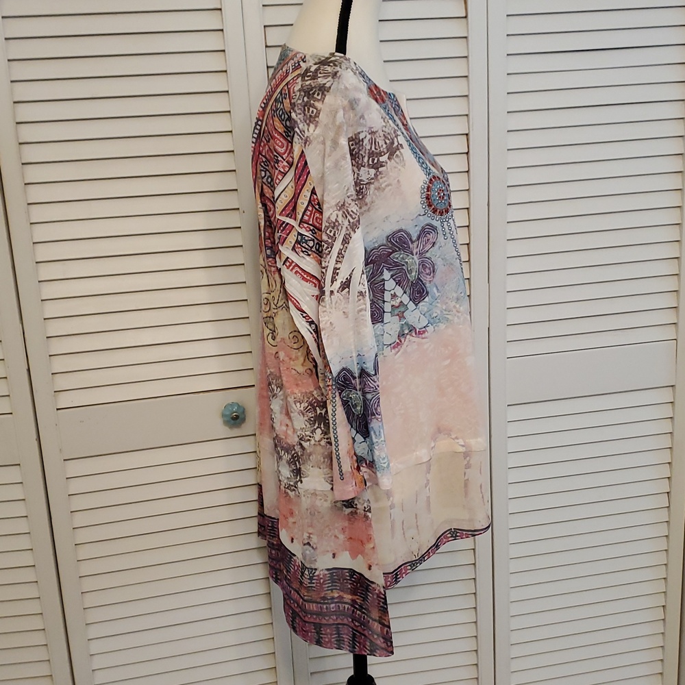 Jess & Jane Embellished Southwestern Top, Size Large - Picture 3 of 7